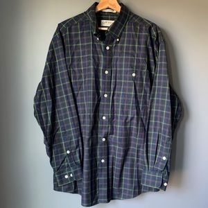 Orvis Mens Plaid Button Down Shirt Size Large